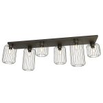 Emibig Plafonnier Barn Acier Noir | Convient pour 6x E27 - Max 15W