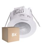 Lot 8x Thorgeon Détecteur De Mouvement PIR Blanc | IP20 | 6M | Max 800W