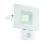 Eglo Applique Murale Faedo 3 Aluminium Blanc 21W 2300lm - 850 Blanc Froid | IP44 - Détecteur De Mouvement