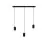 Calex Retro Suspension Luminaire Cordset Rectangulaire Métal Noir  |incl. câble 2 Mètre - Convient pour 3xE27