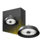 Bright Choice Highbay LED Acier Noir 150W 25500lm 90D - 757 Blanc Froid | IP65 - avec Détecteur de Mouvement et de Lumière 
