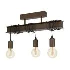Eglo Plafonnier Townshend 4 Acier Brun | IP20 - Convient pour 3x E27 
