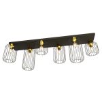 Emibig Plafondlamp Barn Staal Zwart | Geschikt voor 6x E27 - Max 15W