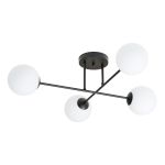 Emibig Plafondlamp Roma Staal Zwart | Geschikt voor 4x E14 - Max 10W