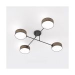 Emibig Plafondlamp Maga Staal Bruin | Geschikt voor 4x E14 - Max 10W