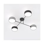 Emibig Plafondlamp Maga Staal Zwart | Geschikt voor 4x E14 - Max 10W