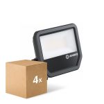 Voordeelpak 4x Ledvance LED Floodlight Aluminium Zwart 41W 6000lm 100D - 840 Koel Wit | IP66 - Symmetrisch