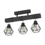 Eglo Plafondlamp Townshend 5 Staal Hout Zwart | IP20 - Geschikt voor 3x E27 