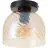 Brilliant Casto Plafondlamp Glas Metaal Zwart Beige | 190mm - Geschikt voor 1x E27