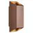 Nordlux Nico Wandlamp Aluminium Roestig Up & Down | IP54 - Geschikt voor 2x GU10
