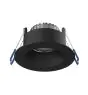 Noxion LED Spot Ares Diep ring Zwart 6W 540lm 927-940 3CCT - met Binnenring Zwart | Zaagmaat 68mm
