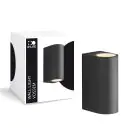 D'Lite Wandlamp Vossem Aluminium Zwart Up & Down| IP54 - Geschikt Voor 2x GU10