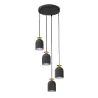 Emibig Hanglamp Target Staal Zwart | Geschikt voor 4x E27 - Max 15W