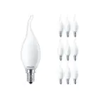 Voordeelpak 10x Philips Corepro LED Kaars E14 Gebogen-tip Mat 2.2W 250lm - 822-827 Dim To Warm | Dimbaar - Vervangt 25W