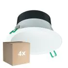 Voordeelpak 4x Philips LED Downlight Coreline DN142B Aluminium Wit 11W 1200lm 60D - 830 Warm Wit | Zaagmaat 155mm - IP20 - Wit Reflector